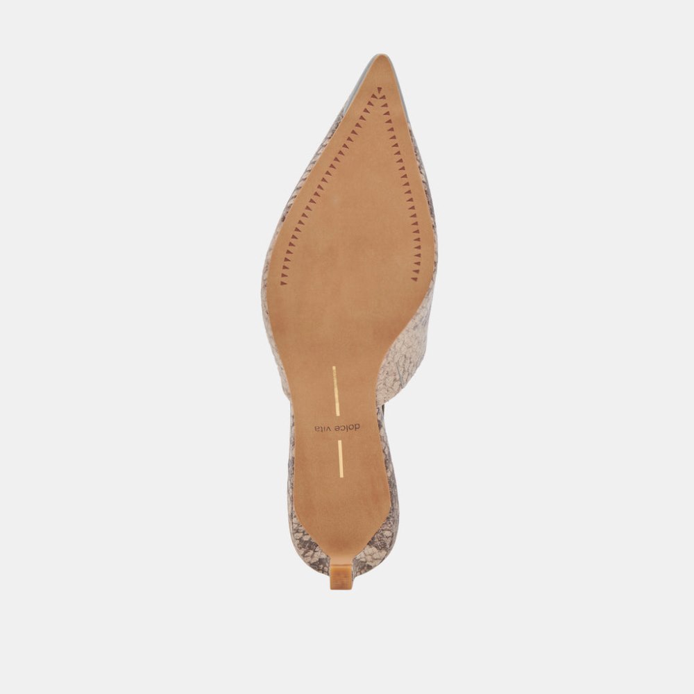 Dolce Vita Lexy Heels Sand Snake Embossed