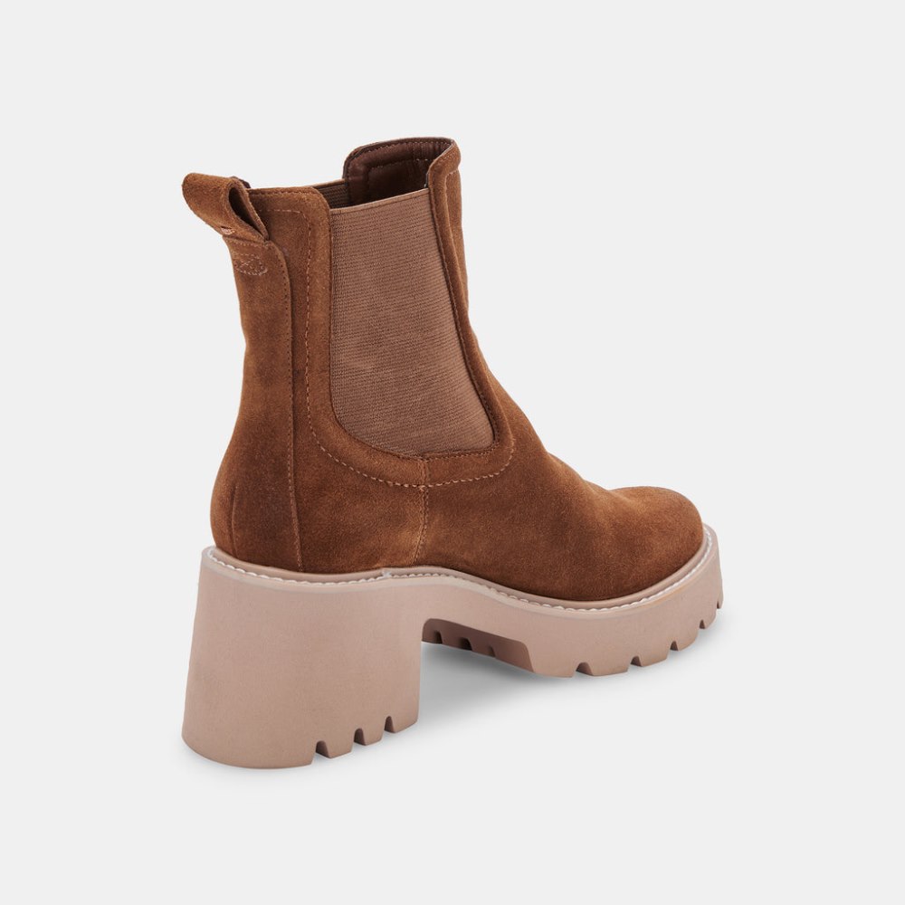 Dolce Vita Hawk H20 Wide Booties Dk Brown Suede