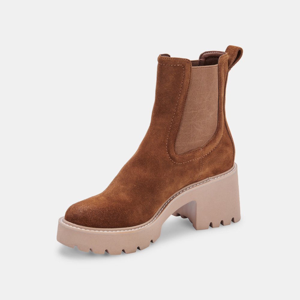 Dolce Vita Hawk H20 Wide Booties Dk Brown Suede