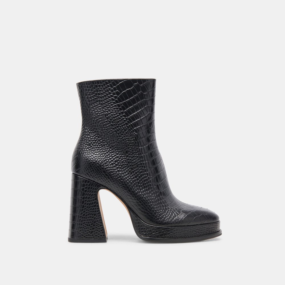 Dolce Vita Lochly Boots Noir Embossed Leather