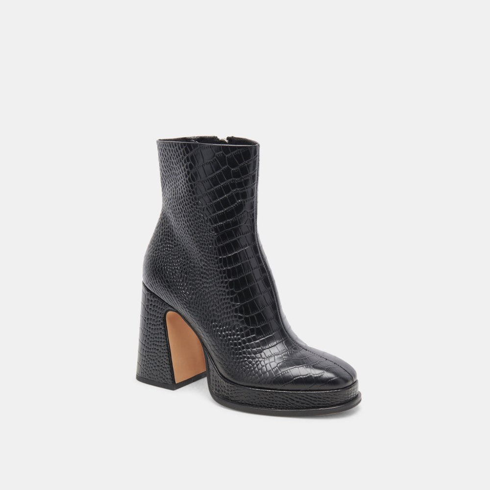 Dolce Vita Lochly Boots Noir Embossed Leather
