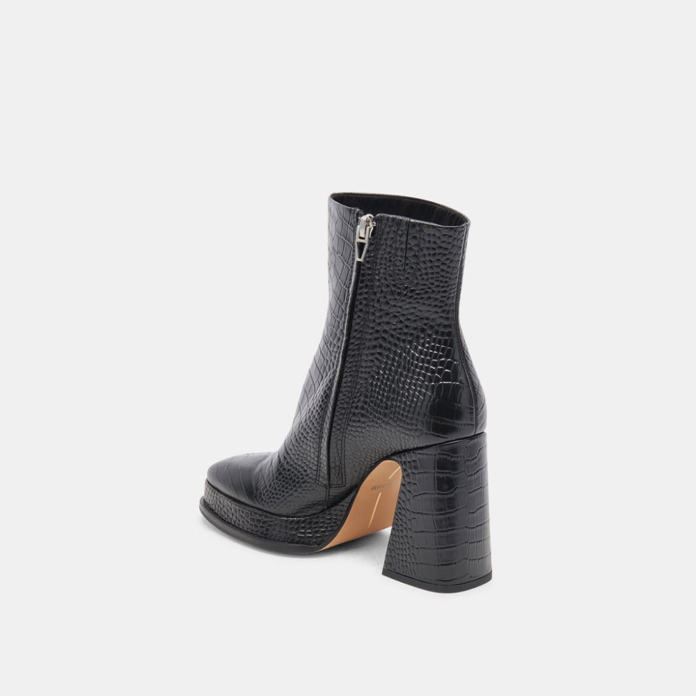 Dolce Vita Lochly Boots Noir Embossed Leather