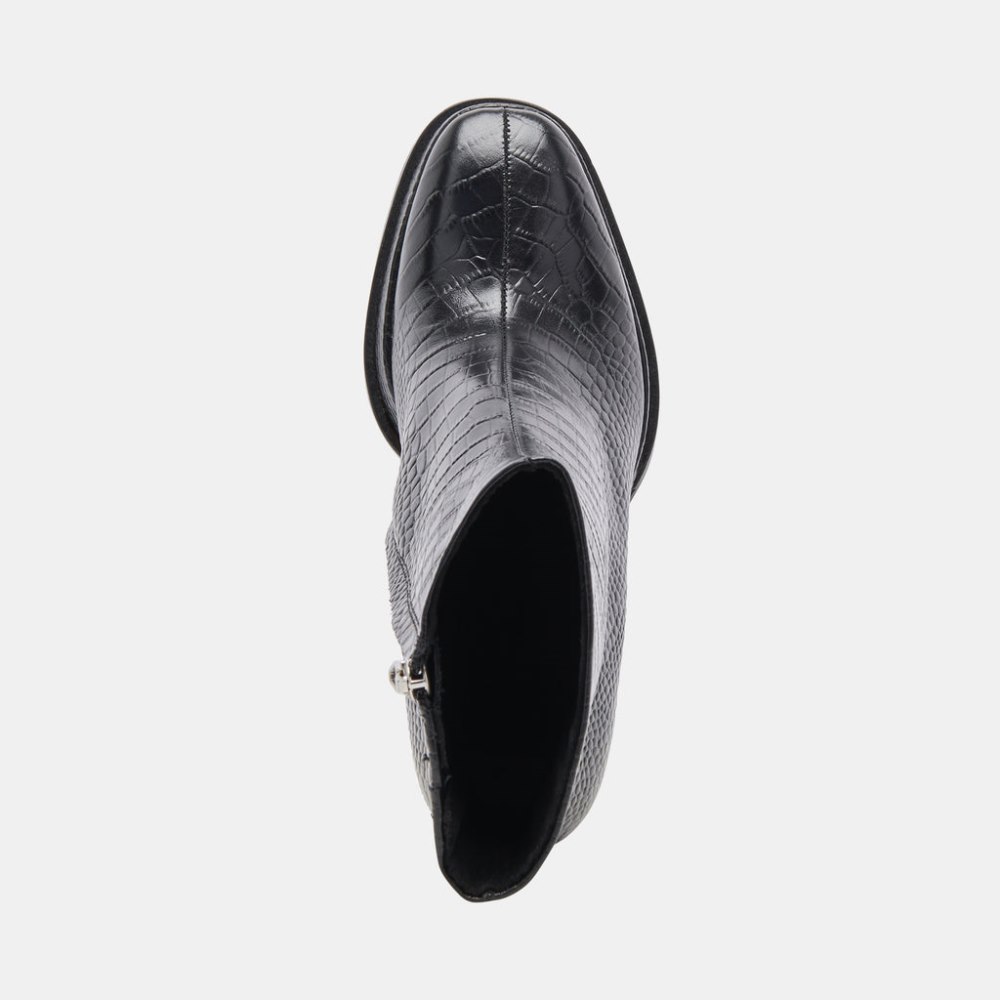 Dolce Vita Lochly Boots Noir Embossed Leather