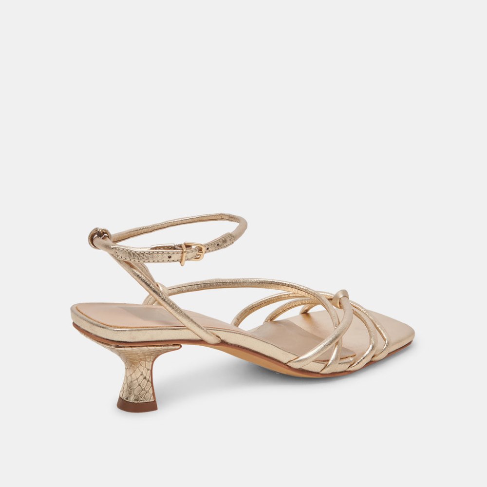 Dolce Vita Bev Heels Gold Metallic Leather