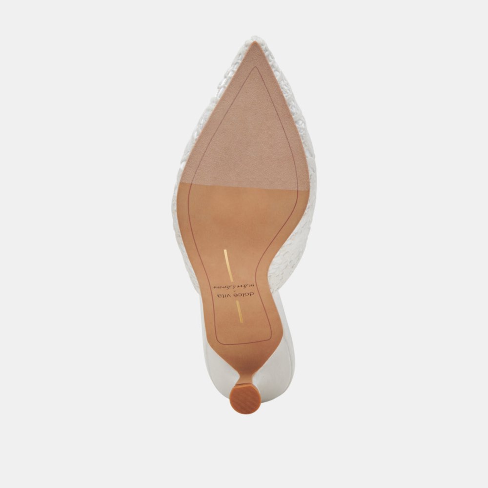 Dolce Vita Camile Wide Heels White Floral Eyelet
