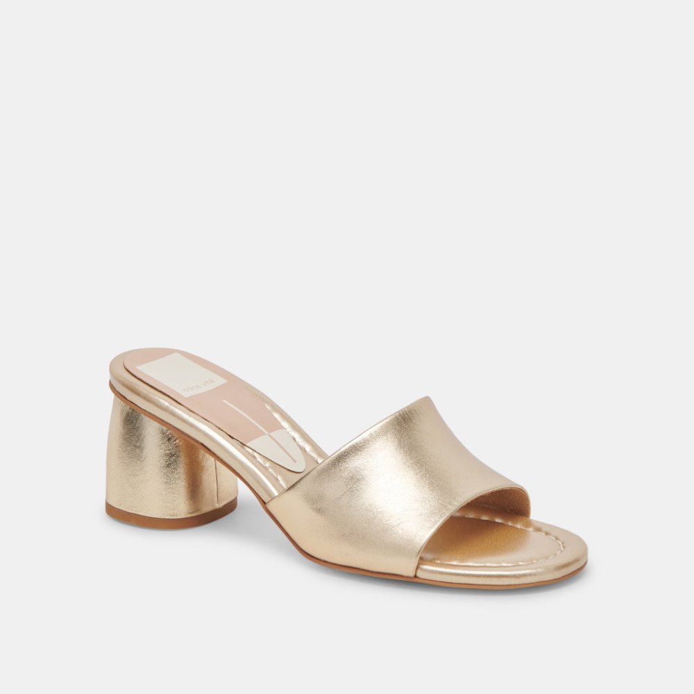 Dolce Vita Minny Dress Heels Rose Gold Metallic Leather