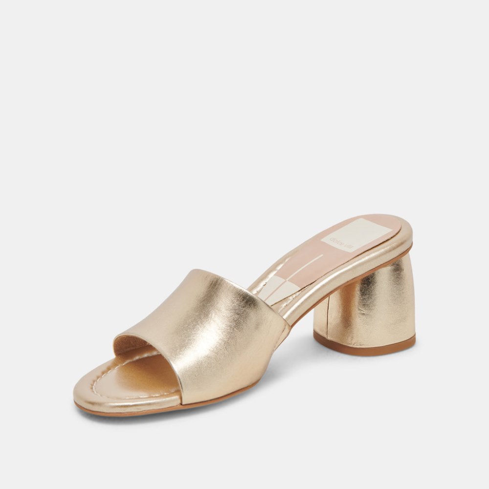 Dolce Vita Minny Dress Heels Rose Gold Metallic Leather