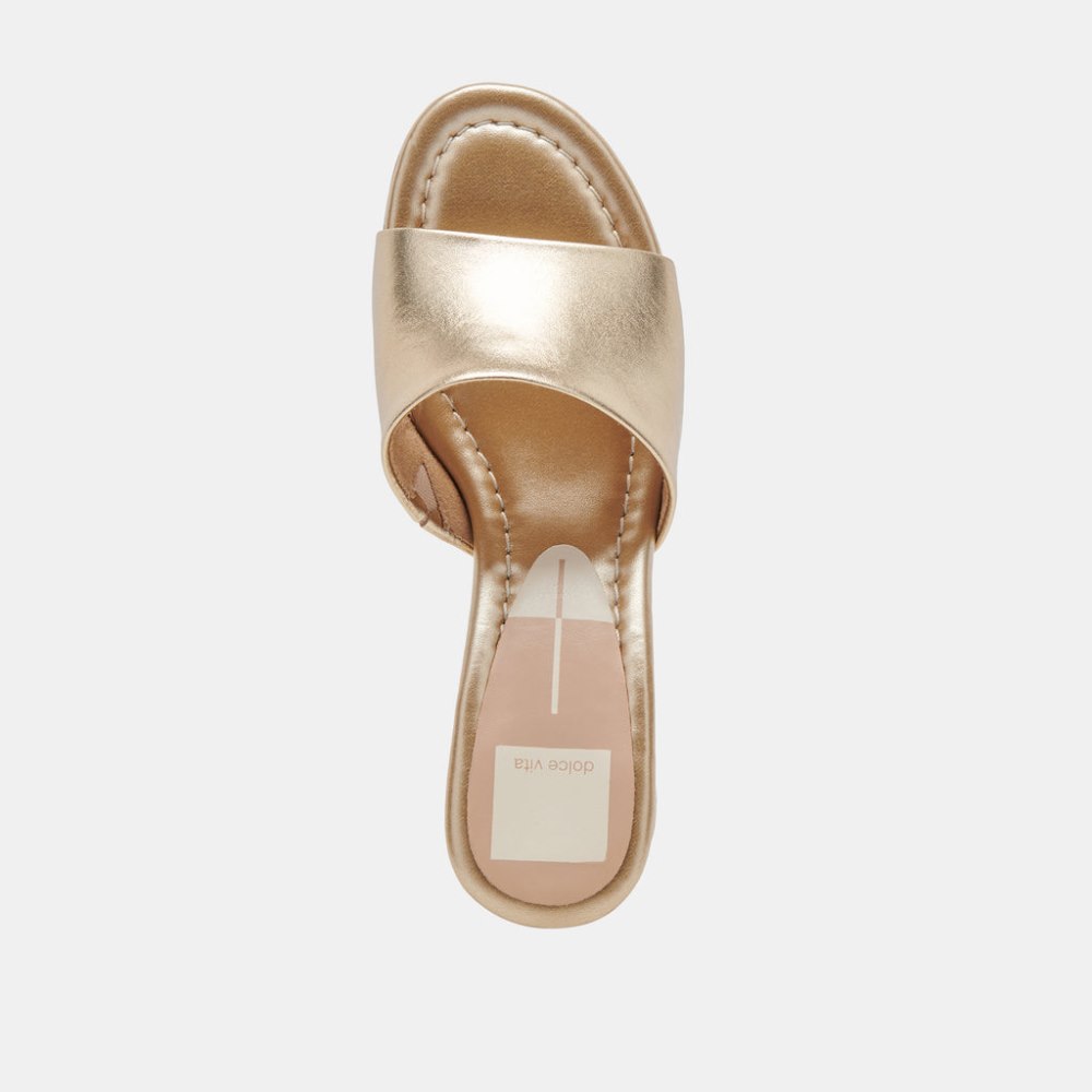 Dolce Vita Minny Dress Heels Rose Gold Metallic Leather