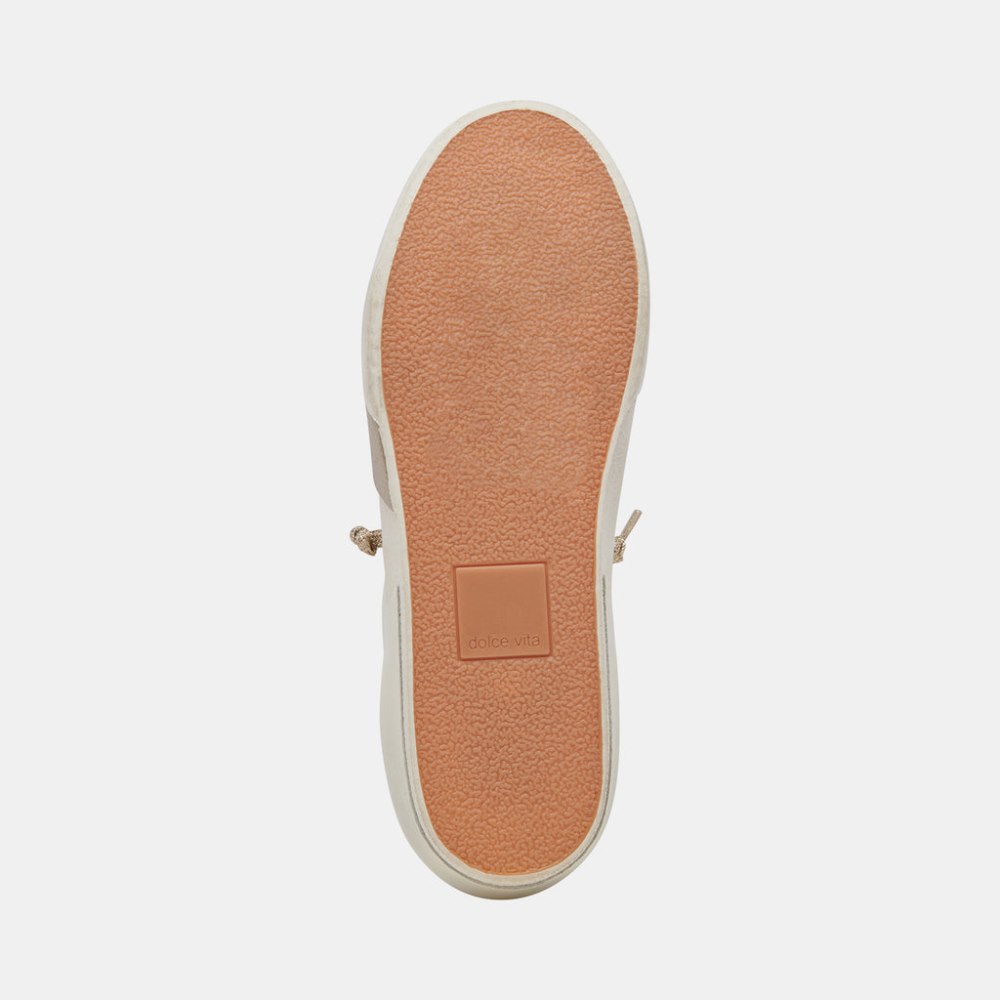 Dolce Vita Zina Sneakers White Gold Leather