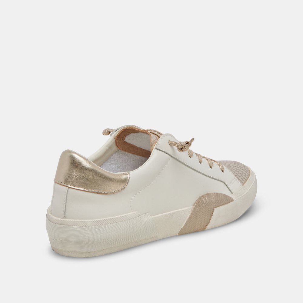 Dolce Vita Zina Sneakers White Gold Leather