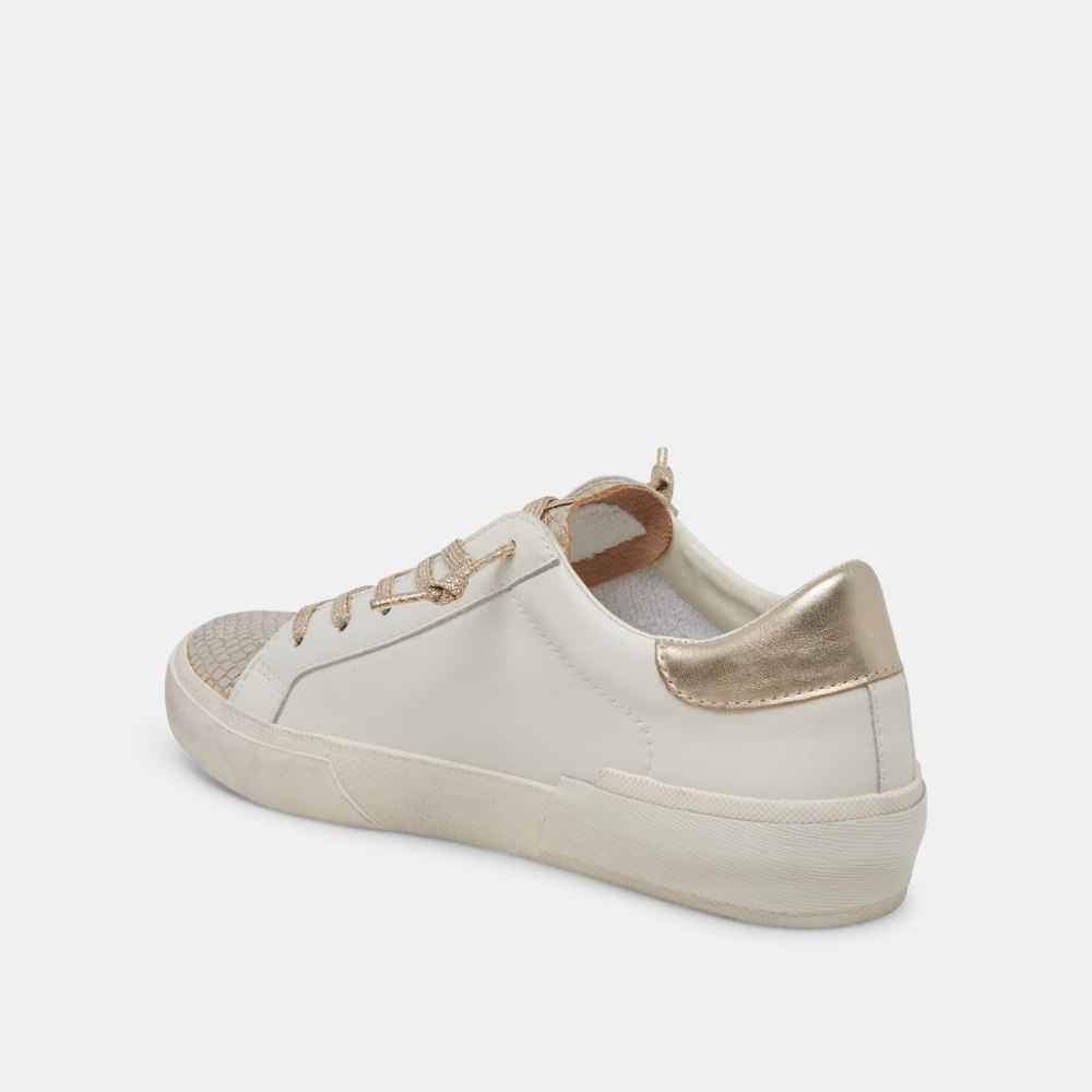 Dolce Vita Zina Sneakers White Gold Leather