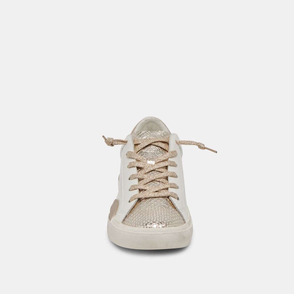 Dolce Vita Zina Sneakers White Gold Leather