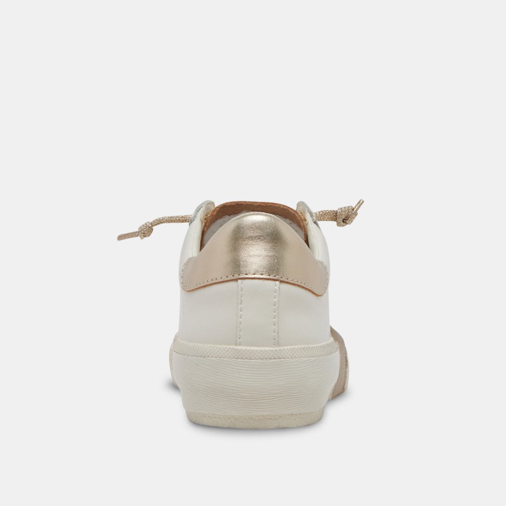 Dolce Vita Zina Sneakers White Gold Leather