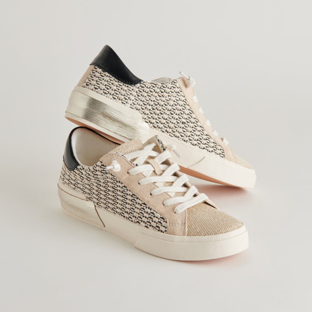Dolce Vita Zina Sneakers Black Natural Raffia