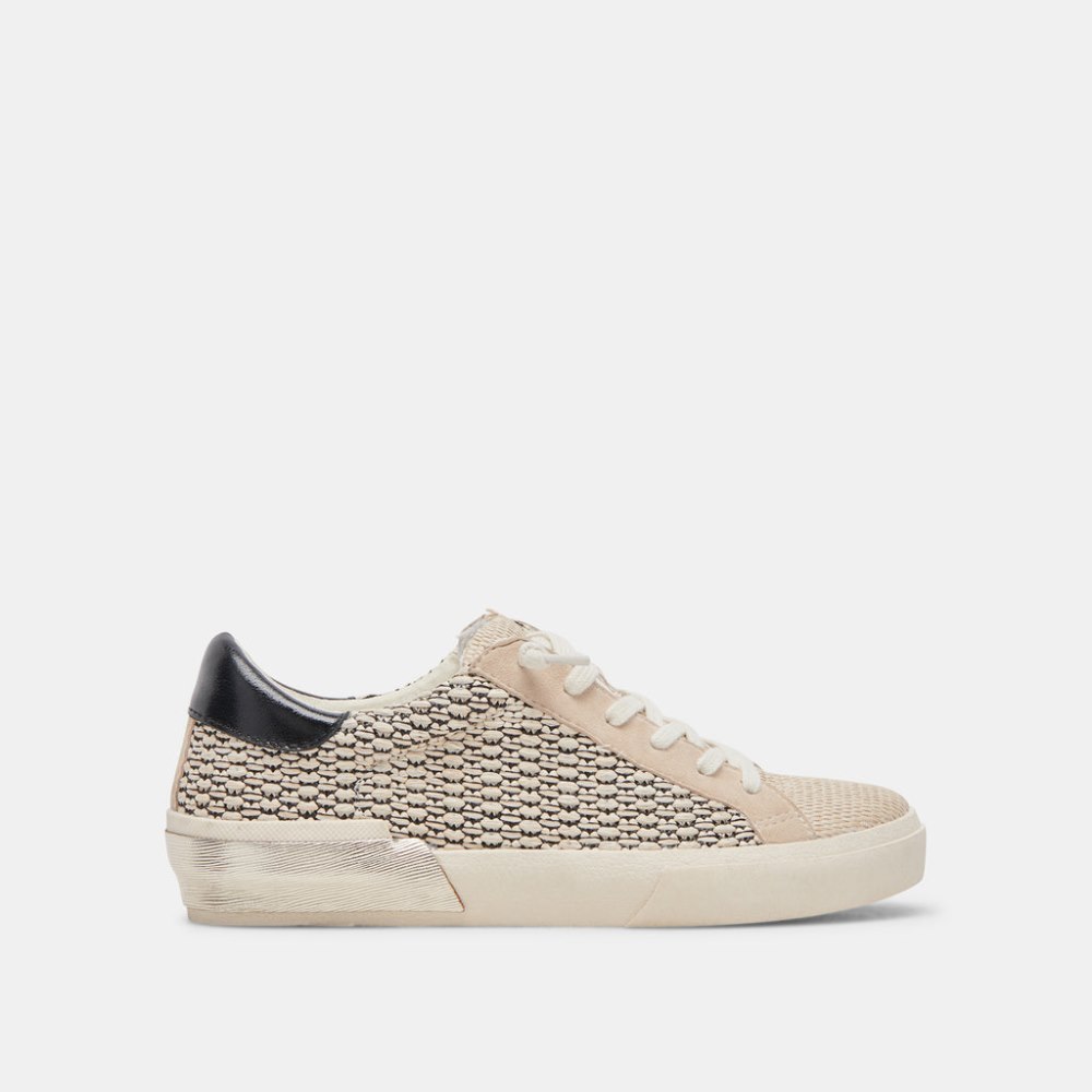 Dolce Vita Zina Sneakers Black Natural Raffia