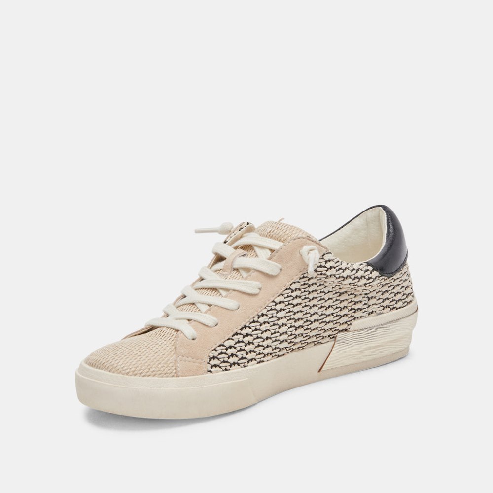 Dolce Vita Zina Sneakers Black Natural Raffia
