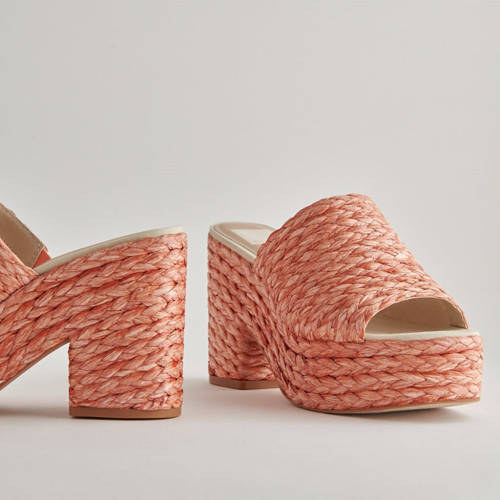 Dolce Vita Elora Heels Orange Raffia