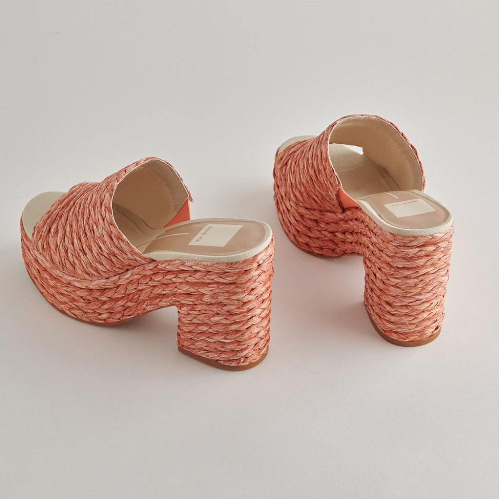 Dolce Vita Elora Heels Orange Raffia