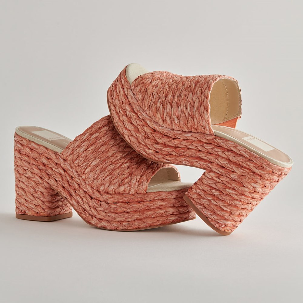 Dolce Vita Elora Heels Orange Raffia