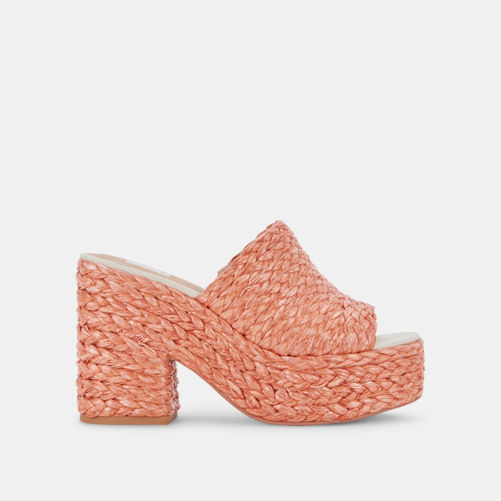 Dolce Vita Elora Heels Orange Raffia