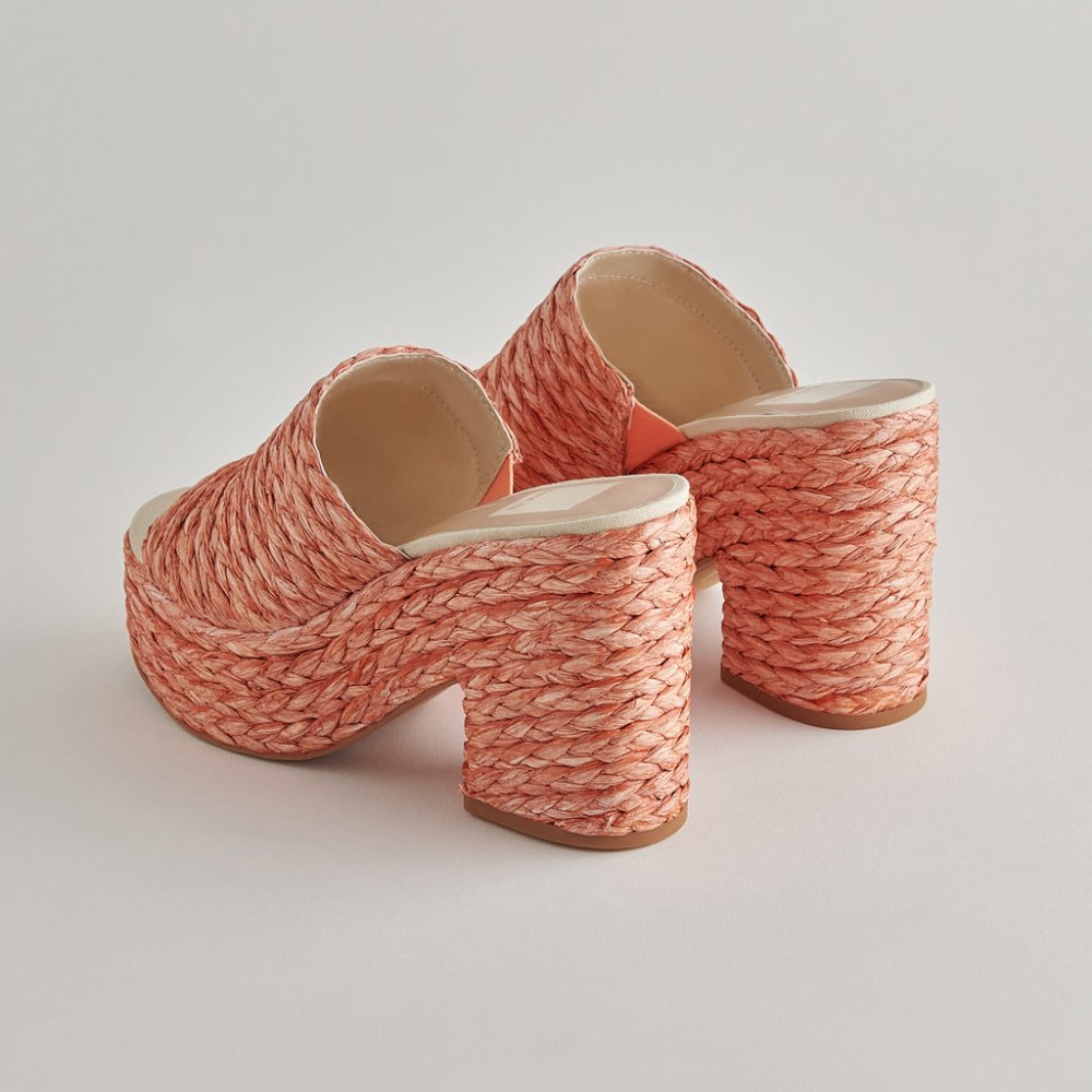 Dolce Vita Elora Heels Orange Raffia