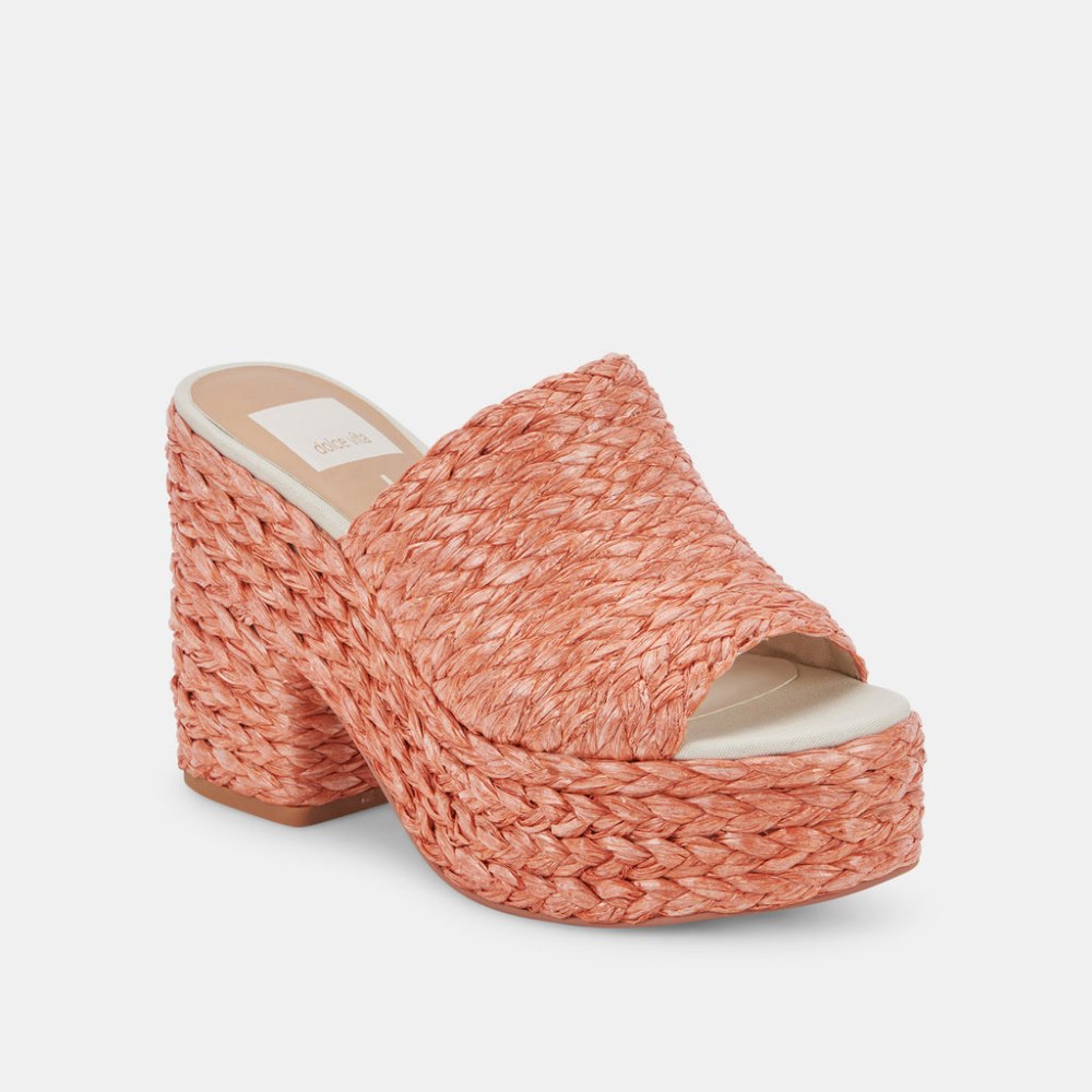 Dolce Vita Elora Heels Orange Raffia
