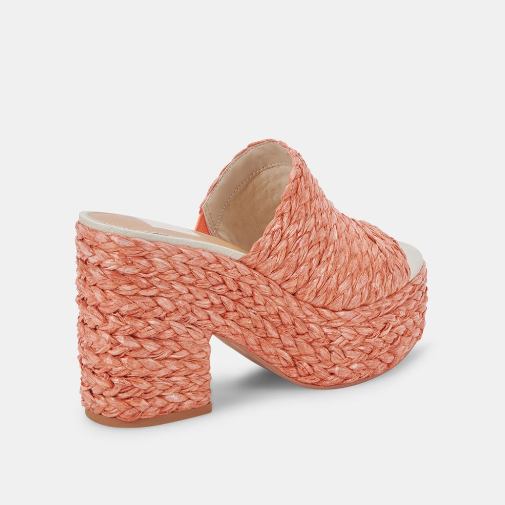 Dolce Vita Elora Heels Orange Raffia