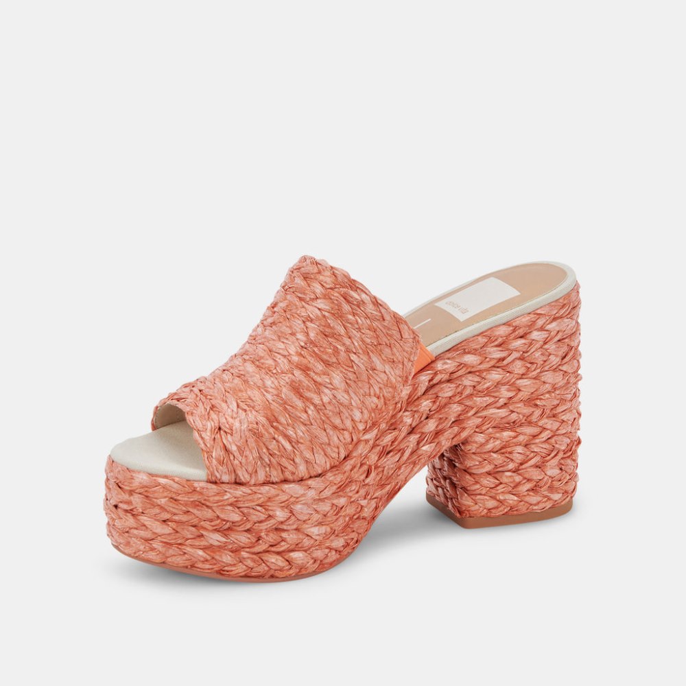 Dolce Vita Elora Heels Orange Raffia