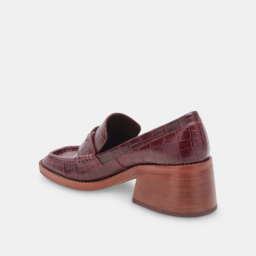 Dolce Vita Talie Loafers Cabernet Embossed Leather
