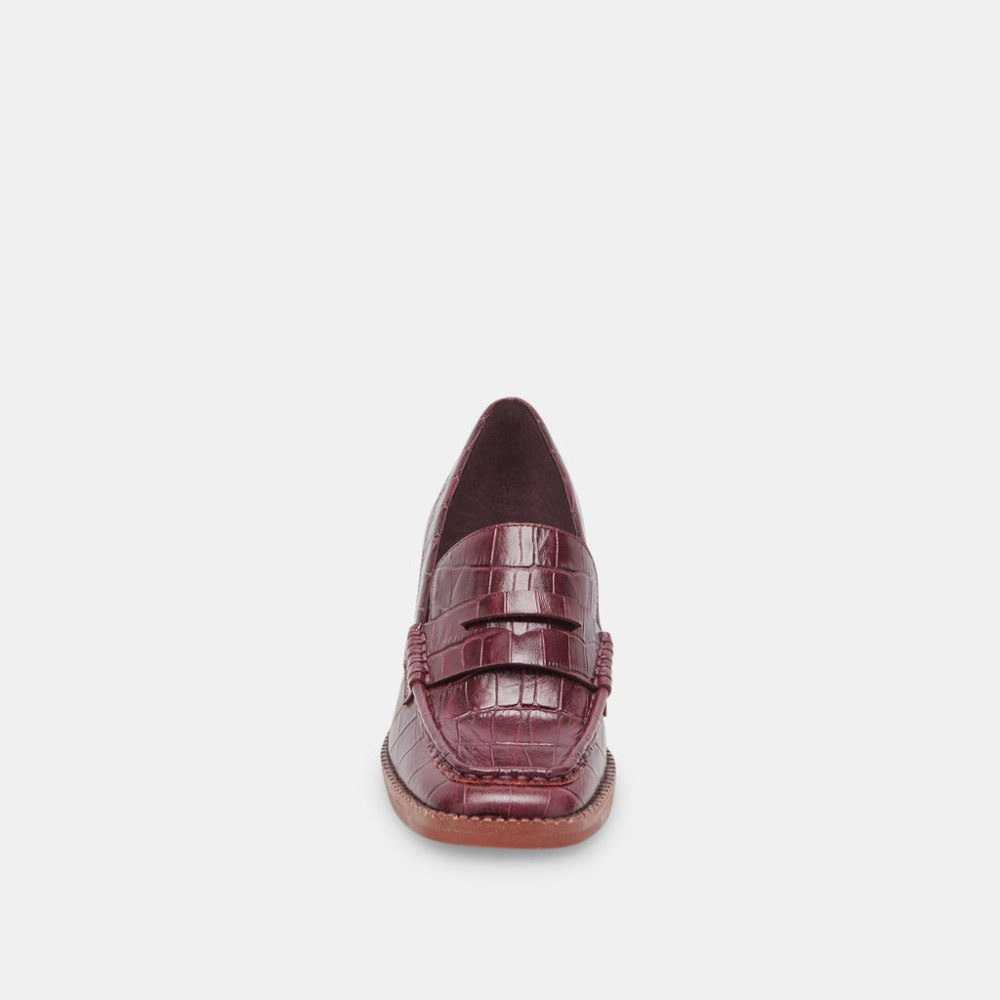 Dolce Vita Talie Loafers Cabernet Embossed Leather
