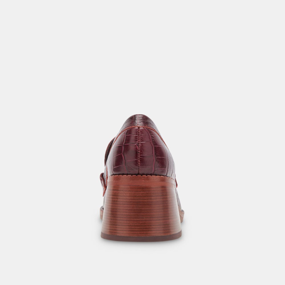 Dolce Vita Talie Loafers Cabernet Embossed Leather