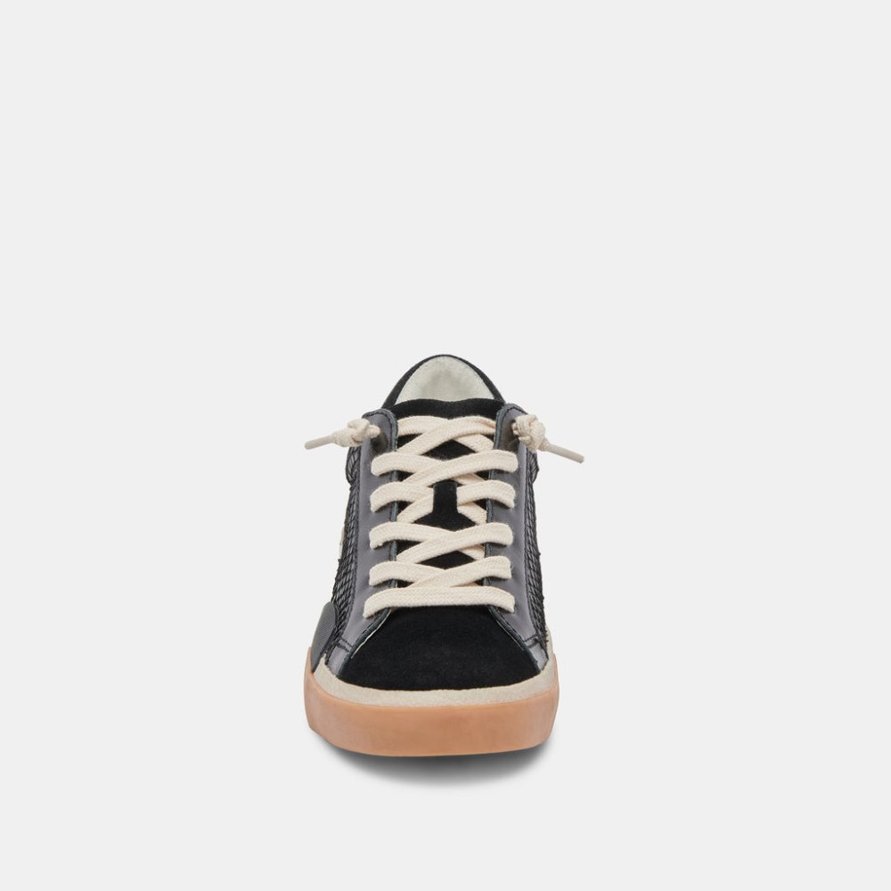 Dolce Vita Zina Sneakers Onyx Embossed Leather