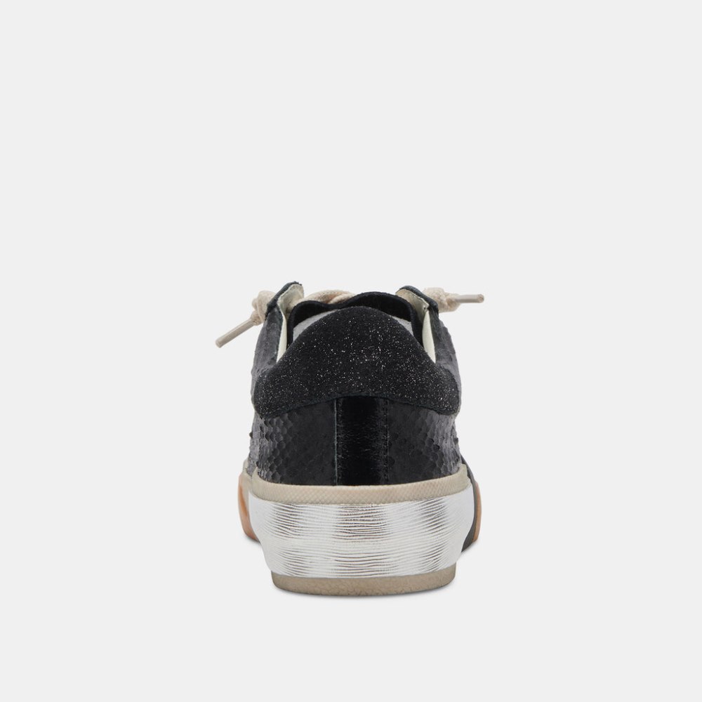 Dolce Vita Zina Sneakers Onyx Embossed Leather
