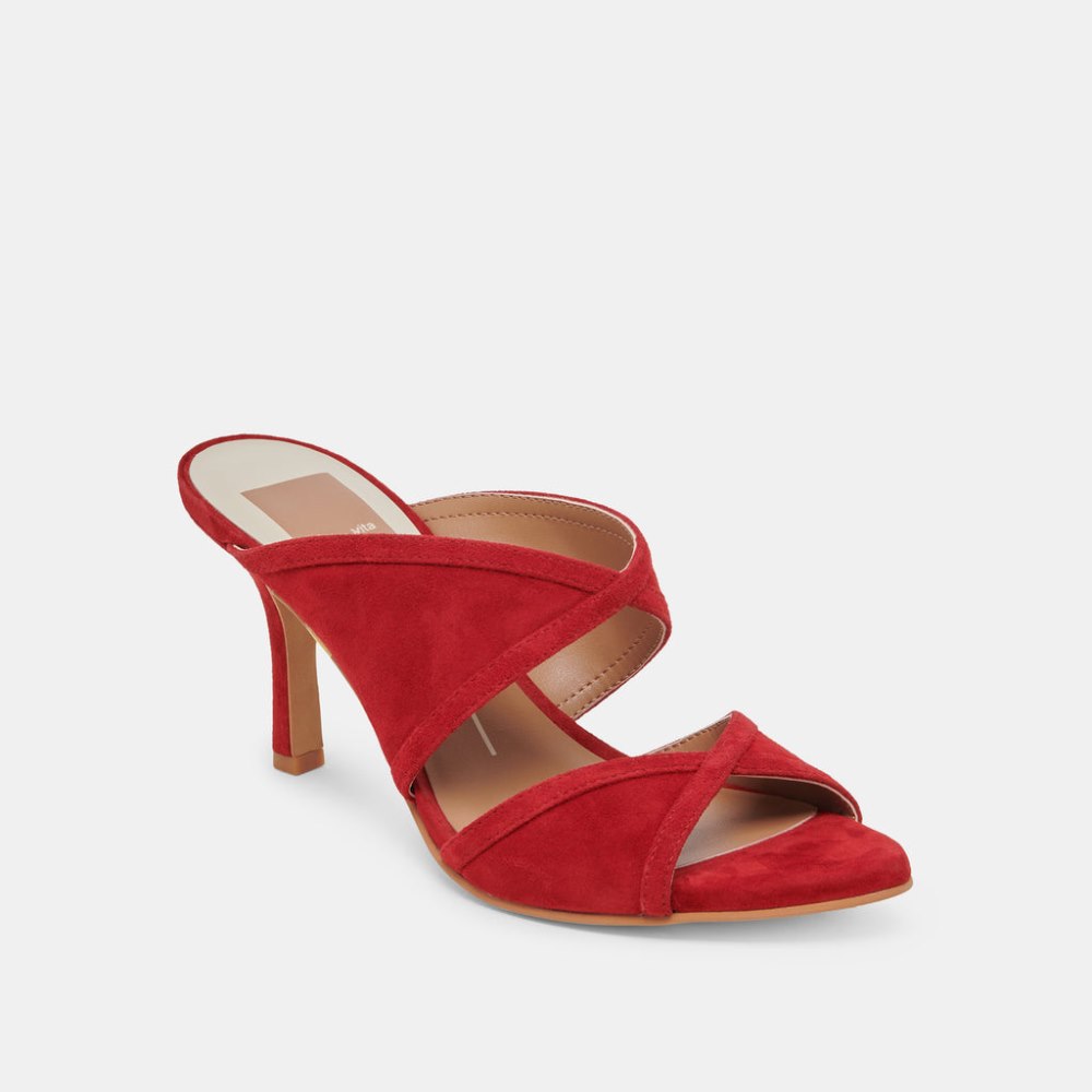 Dolce Vita Mandel Heels Crimson Suede