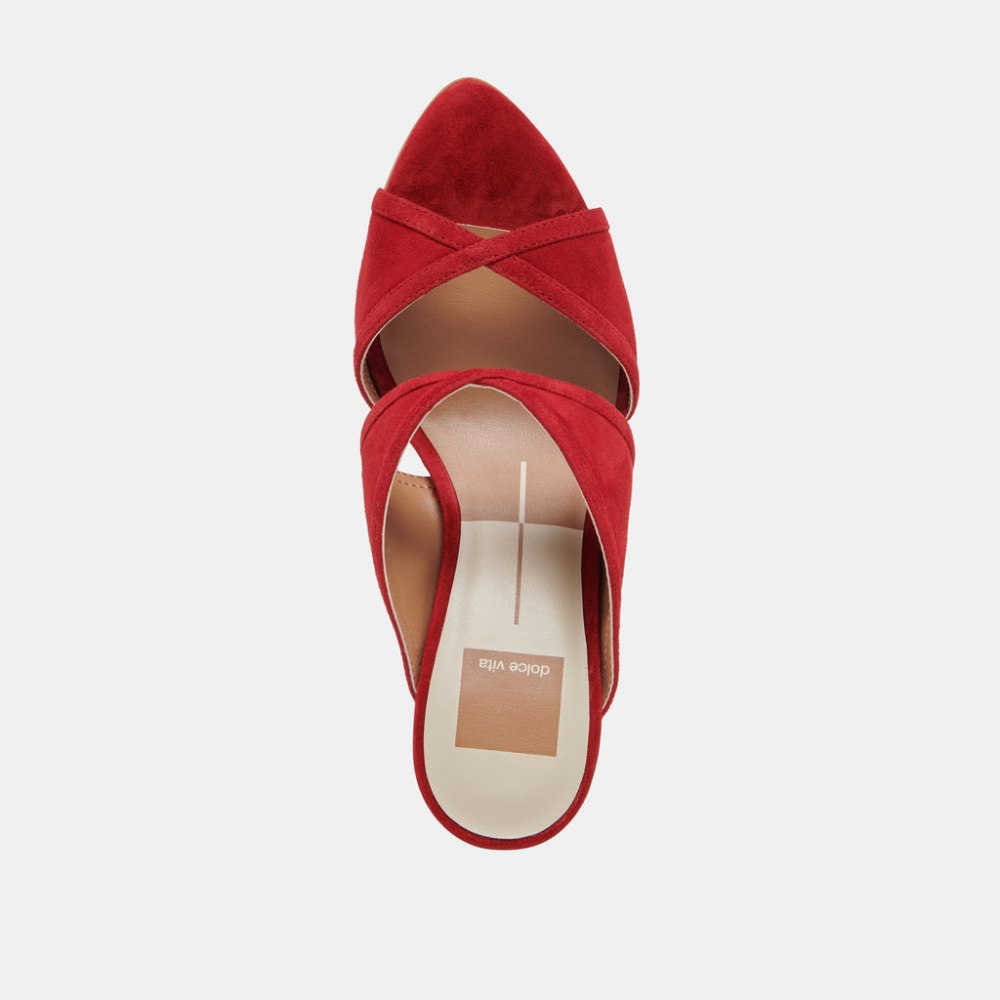 Dolce Vita Mandel Heels Crimson Suede