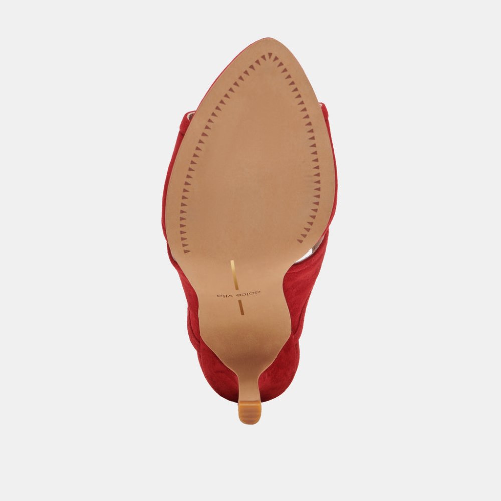 Dolce Vita Mandel Heels Crimson Suede