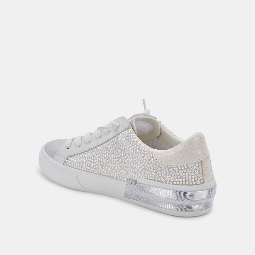 Dolce Vita Zina Pearl Wide Sneakers Vanilla Pearls