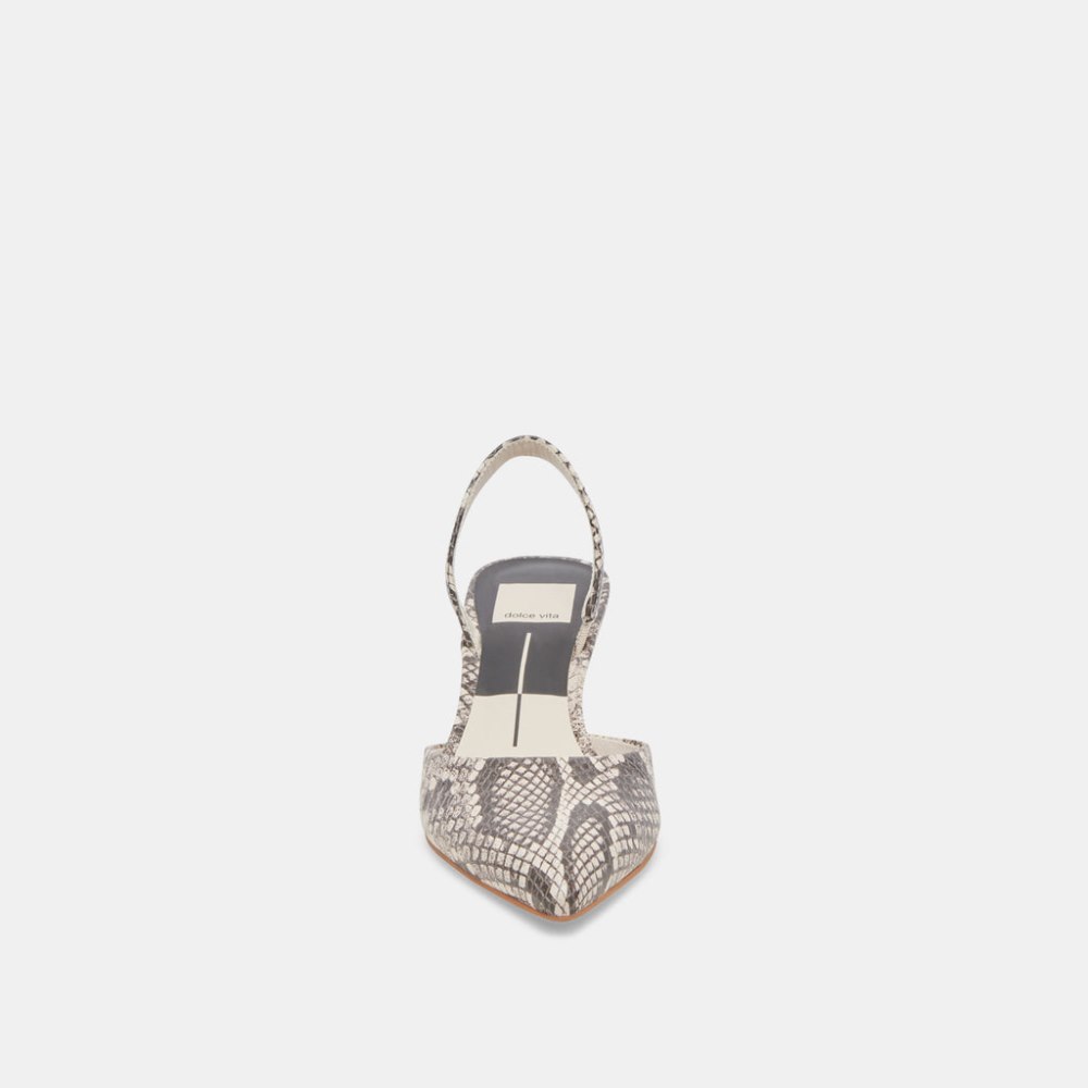 Dolce Vita Corsa Heels Black White Embossed Snake