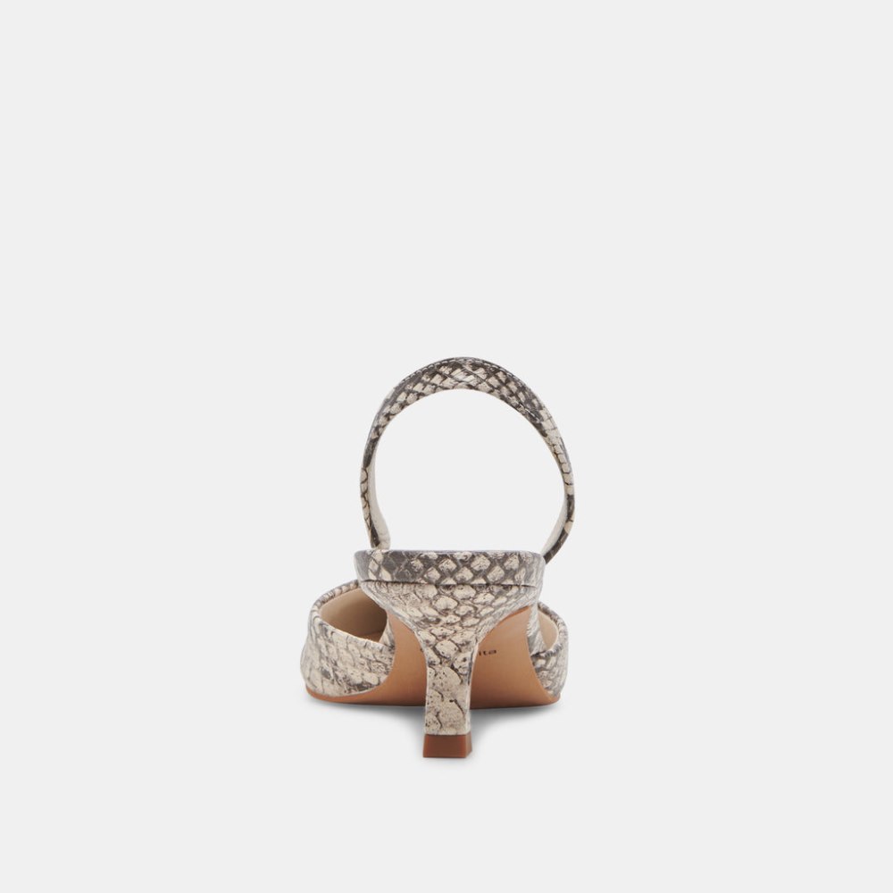 Dolce Vita Corsa Heels Black White Embossed Snake