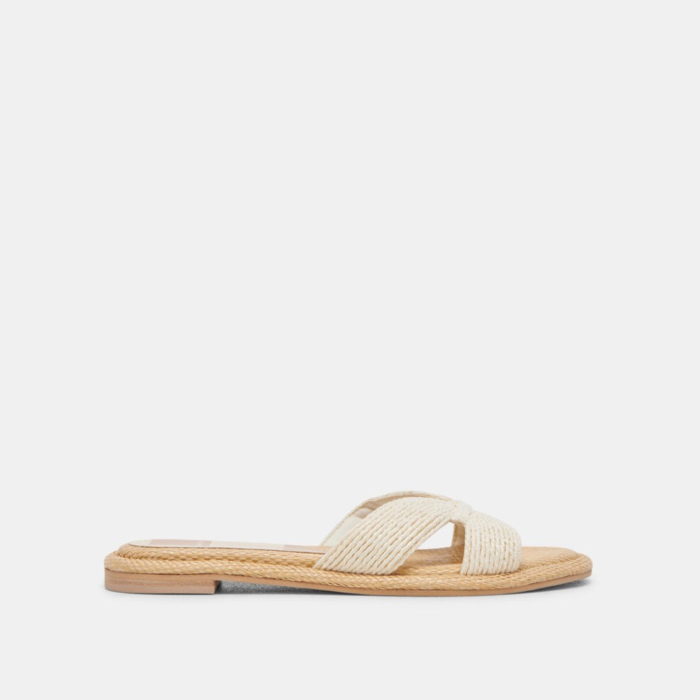 Dolce Vita Atomic Wide Sandals White Raffia