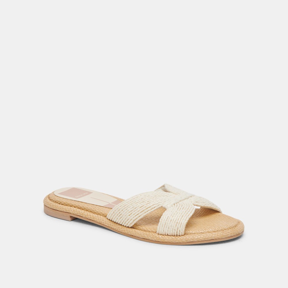 Dolce Vita Atomic Wide Sandals White Raffia