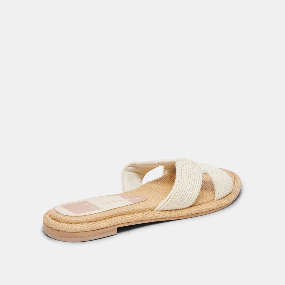 Dolce Vita Atomic Wide Sandals White Raffia