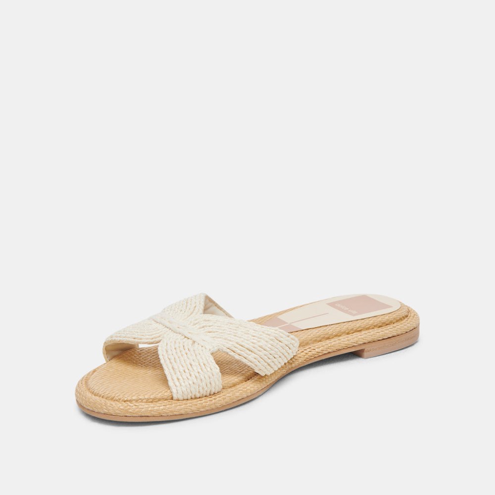 Dolce Vita Atomic Wide Sandals White Raffia