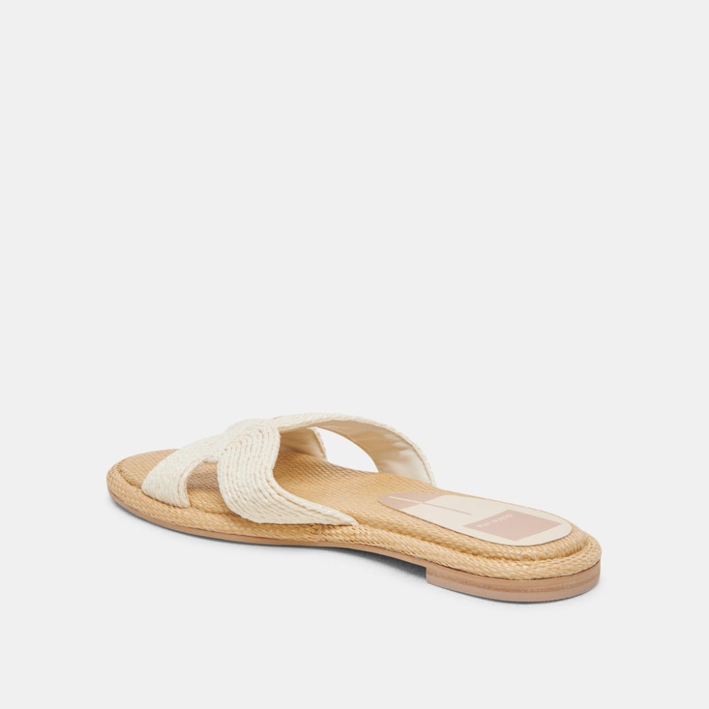 Dolce Vita Atomic Wide Sandals White Raffia
