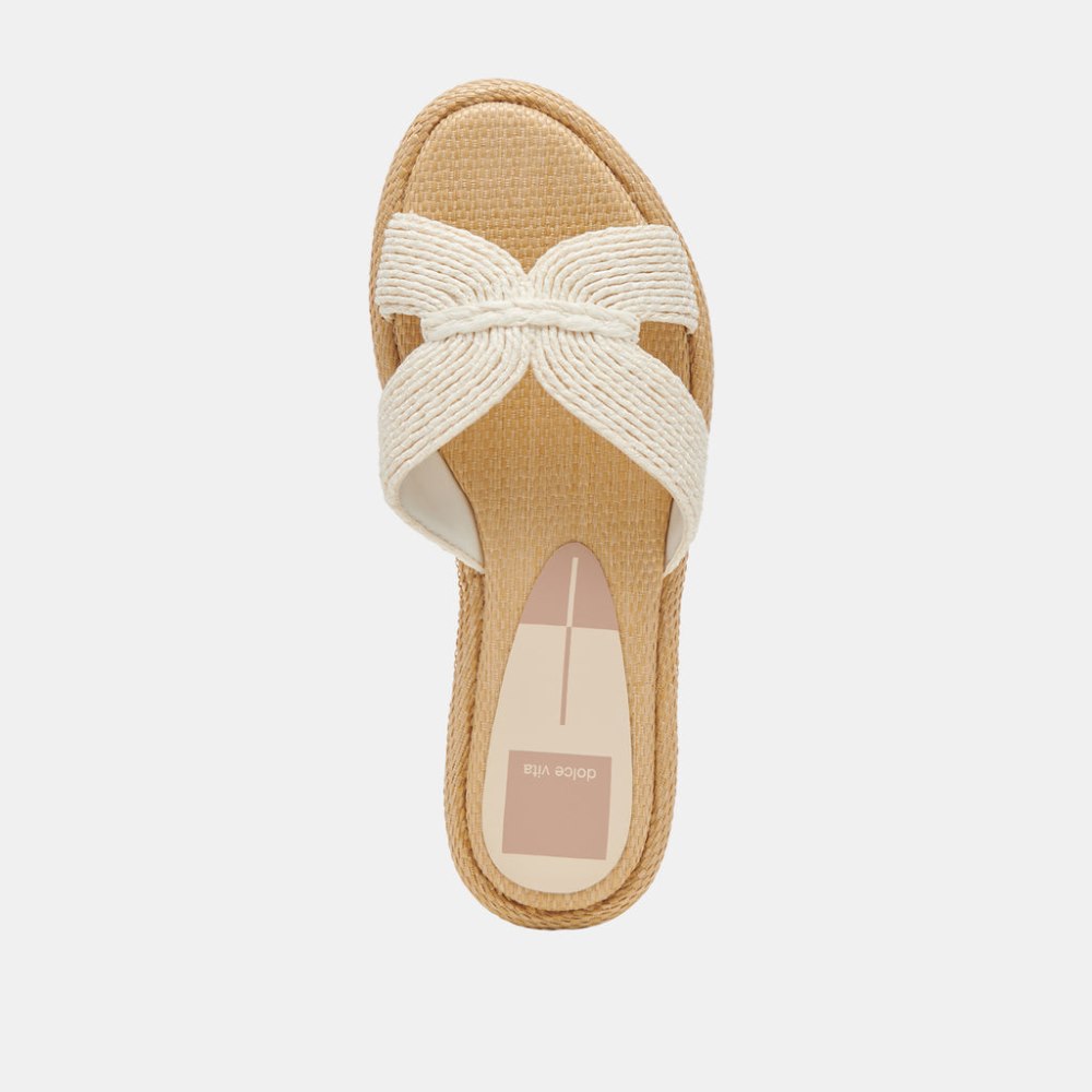 Dolce Vita Atomic Wide Sandals White Raffia