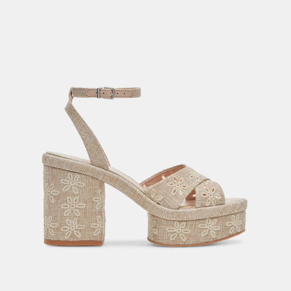 Dolce Vita Laisha Heels Almond Floral Eyelet