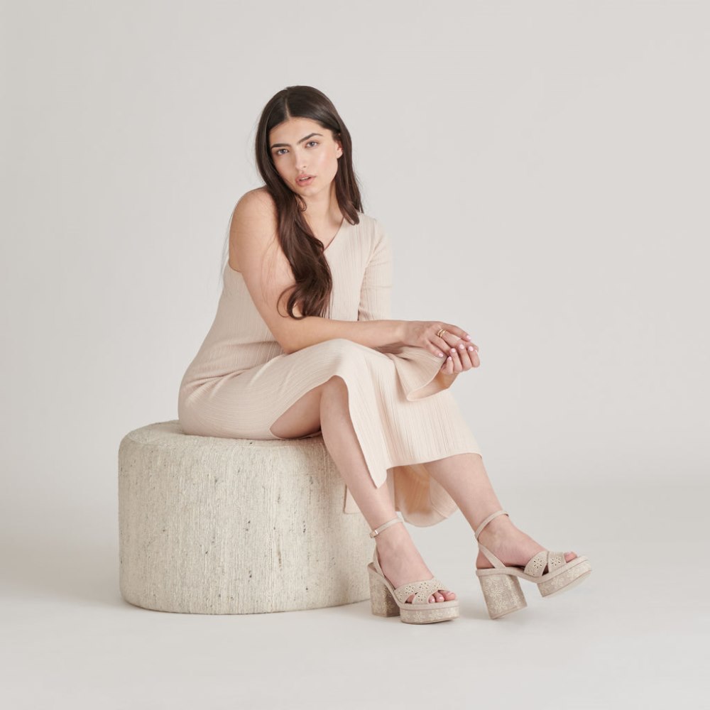 Dolce Vita Laisha Heels Almond Floral Eyelet