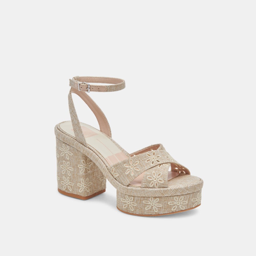 Dolce Vita Laisha Heels Almond Floral Eyelet