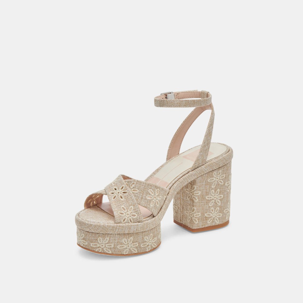 Dolce Vita Laisha Heels Almond Floral Eyelet