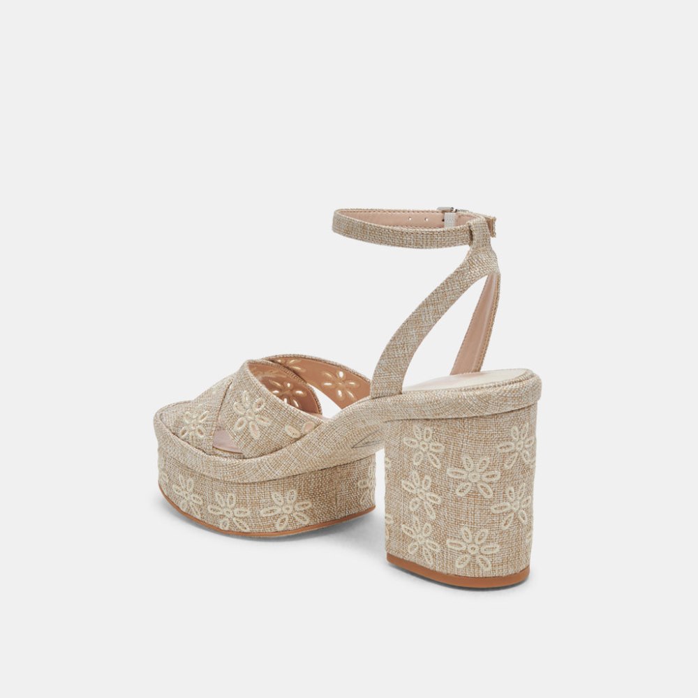 Dolce Vita Laisha Heels Almond Floral Eyelet